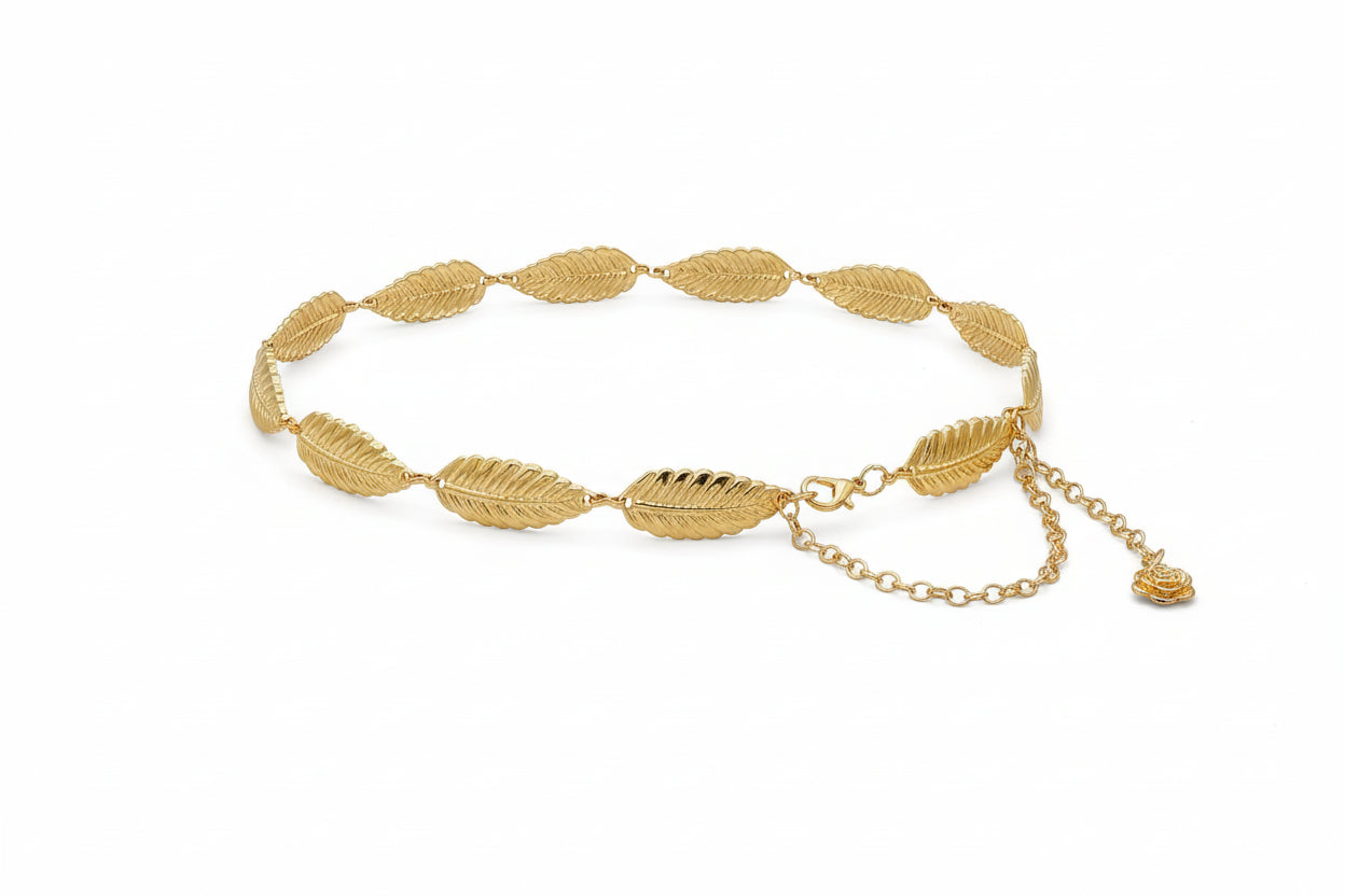 Ceinture Chaîne Feuille Élégance