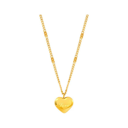 Collier pendentif cœur en métal plaqué or pour femme