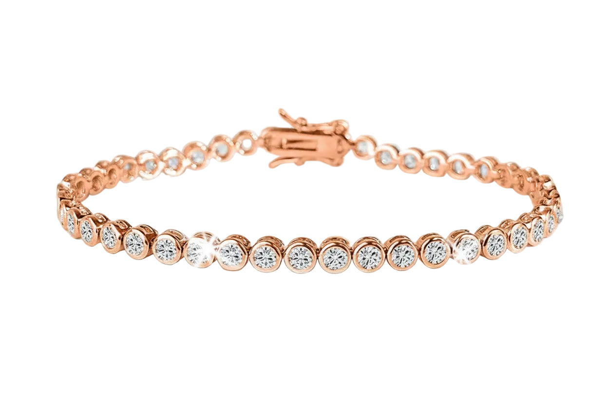 Bracelet Élégance Rose – Diamants 3 mm & Or rose 18K