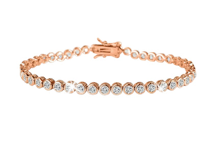 Bracelet Élégance Rose – Diamants 3 mm & Or rose 18K