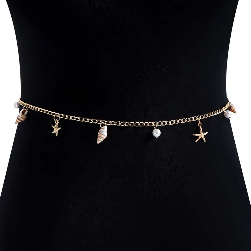 Chaîne de Taille Bohème Étoile de Mer – Bijou de Plage Élégant