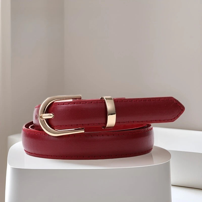 Ceinture colorée avec boucle lettre D pour femme