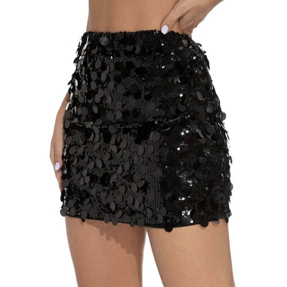 Anure – Mini jupe à sequins brillante, style soirée chic