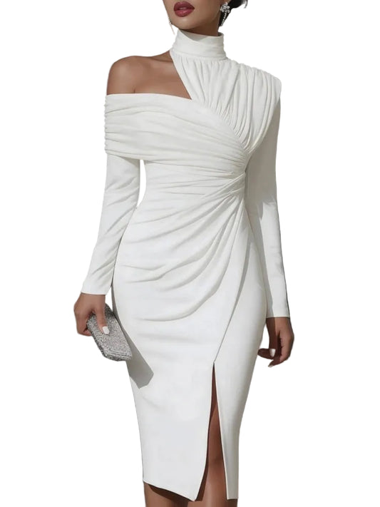 Velvet Line – Robe de soirée moulante à drapé élégant