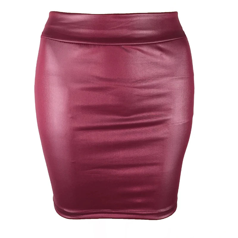 Mini-jupe en similicuir taille haute pour femme – Coupe slim et style tendance