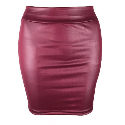 Mini-jupe en similicuir taille haute pour femme – Coupe slim et style tendance