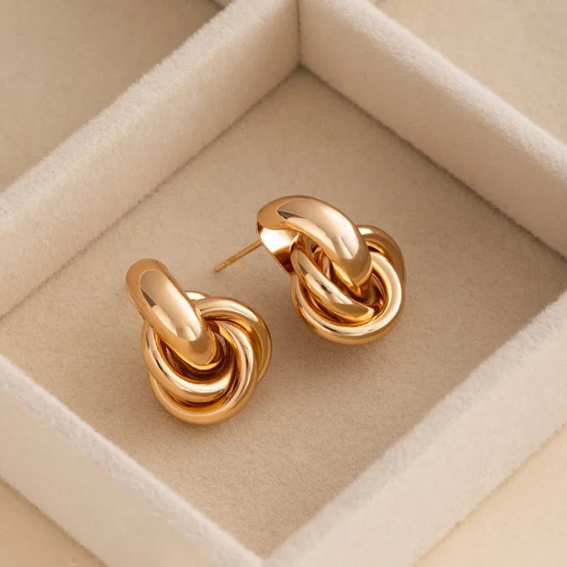 Boucles d’oreilles Nœud Vintage – Acier inoxydable