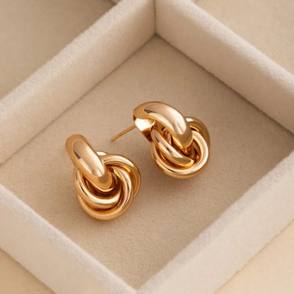 Boucles d’oreilles Nœud Vintage – Acier inoxydable