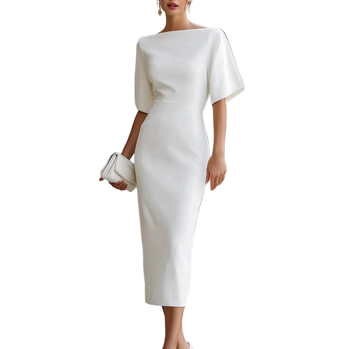 Robe Mi-Longue Élégante Amincissante – Coupe Féminine et Raffinée