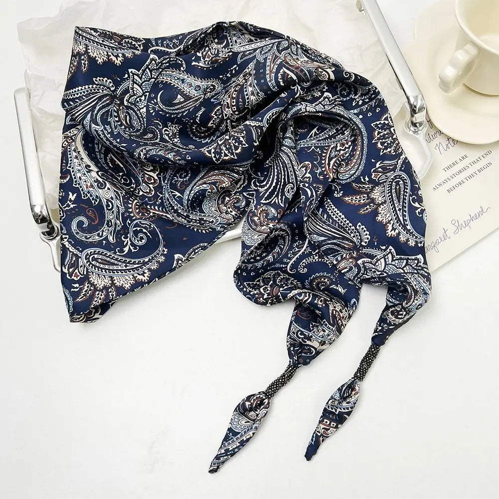 Ceinture foulard en soie cajou Floral