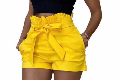 Short taille haute pour femme – coupe ample unie décontractée style streetwear