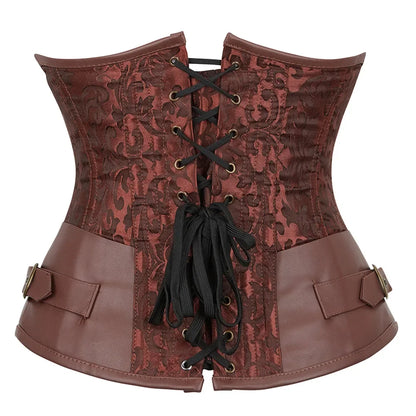 Ceinture corset bustier brodé pour femme