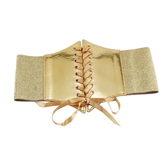 Ceinture corset doré pour femme