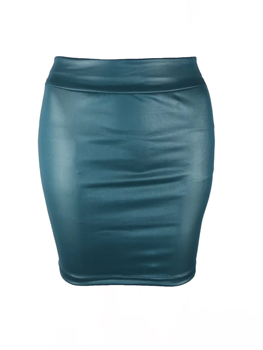 Mini-jupe en similicuir taille haute pour femme – Coupe slim et style tendance