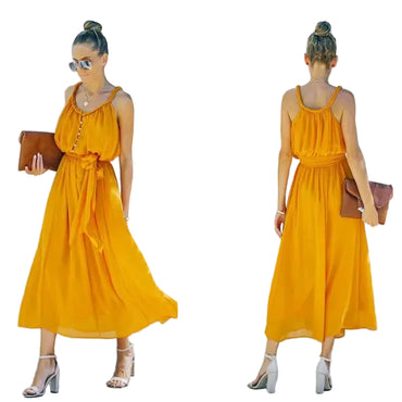 Robe Femme Sans Manches & Sans Bretelles – Robe Printemps Été Élégante et Légère