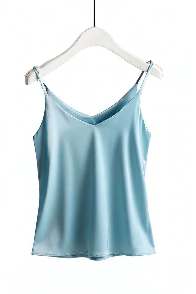Haut à bretelles spaghetti pour femme, col en V licou