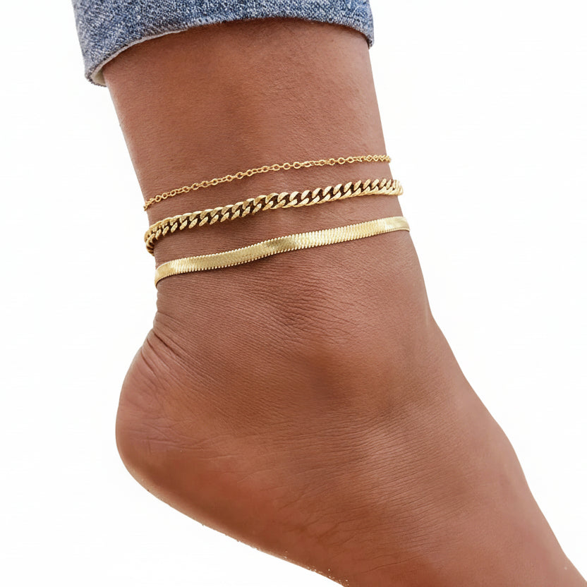 Chaîne de Cheville Serpent – Bracelet d’été ajustable