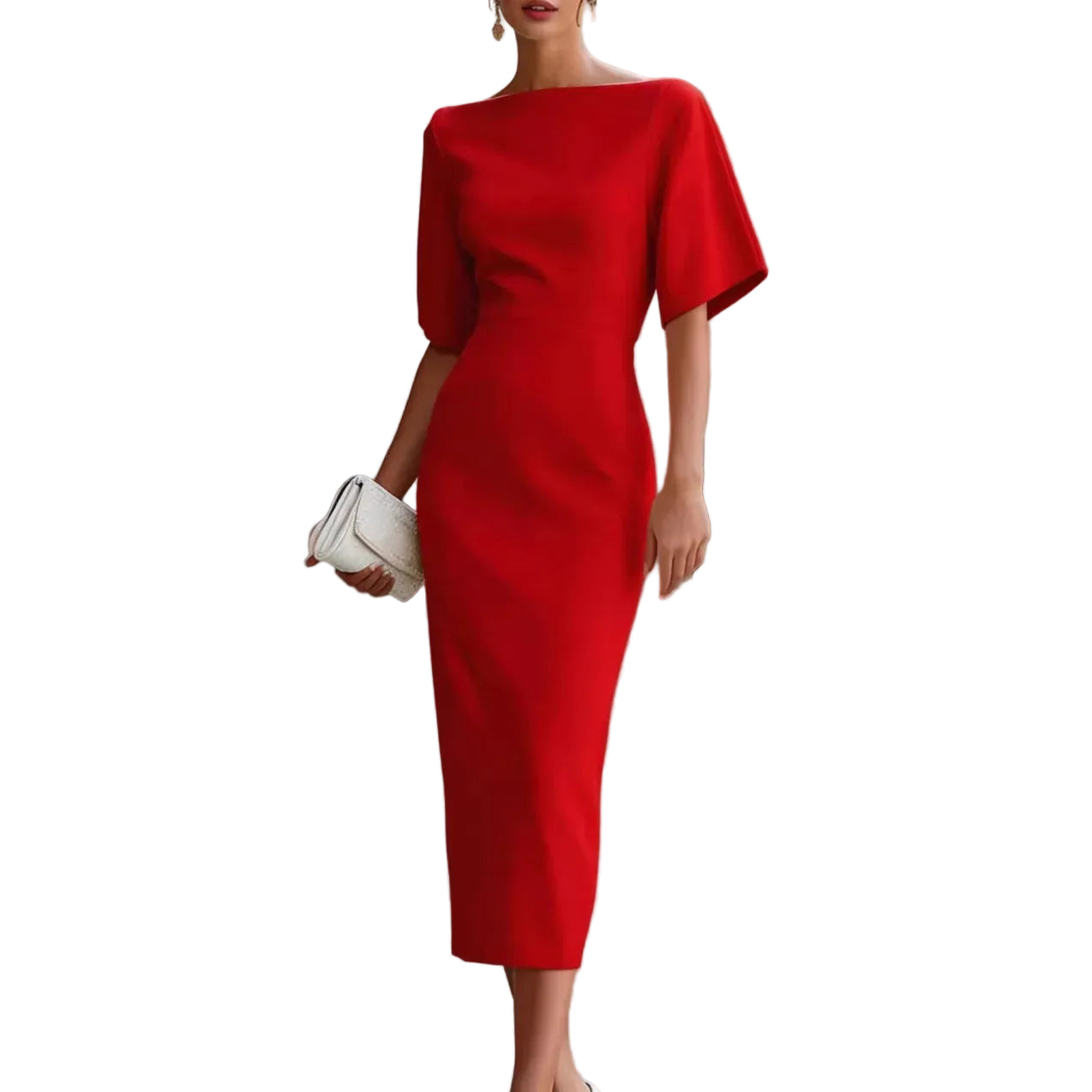 Robe Mi-Longue Élégante Amincissante – Coupe Féminine et Raffinée