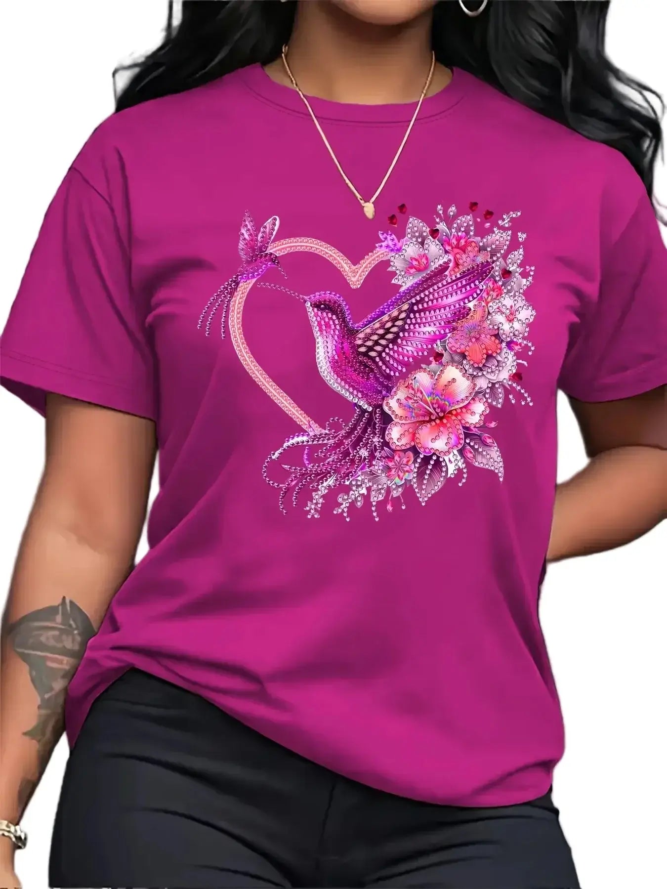T-shirt Bloom Bohème – Haut Rose Floral Femme
