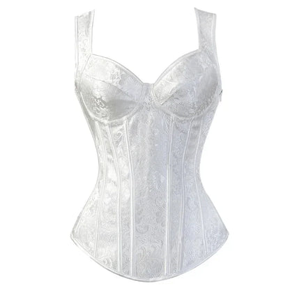 Ceinture corset noir sexy avec bretelles pour femme