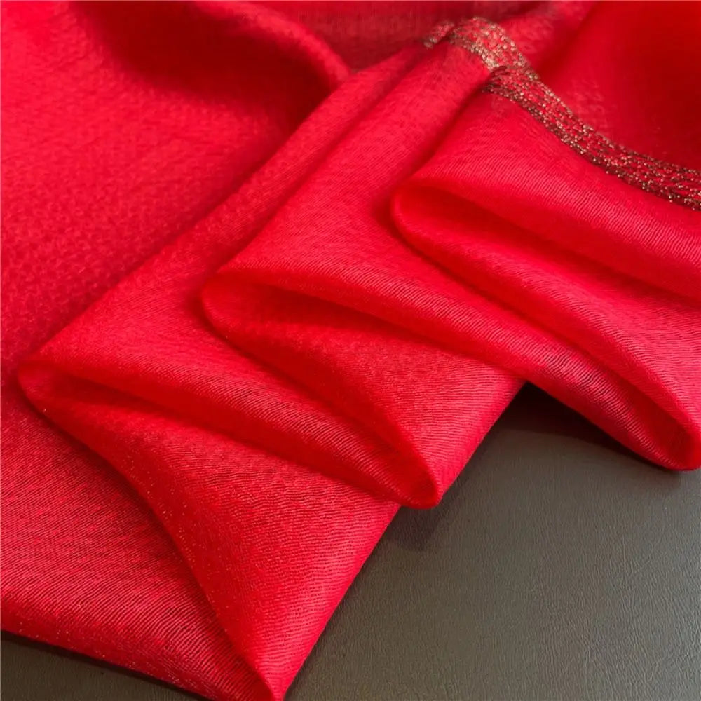 Echarpe de luxe en soie Organza élégant couleur unie