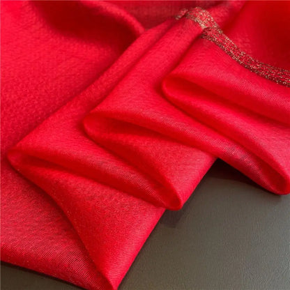 Echarpe de luxe en soie Organza élégant couleur unie