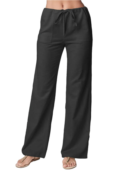 Pantalon Taille Haute – Coton & Lin Extensible pour femme