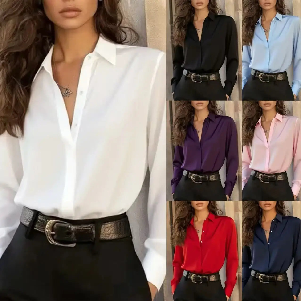 Zyra – Chemisier boutonné à manches longues pour femme