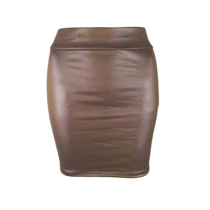 Mini-jupe en similicuir taille haute pour femme – Coupe slim et style tendance