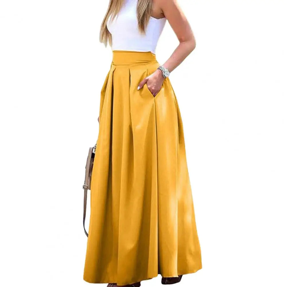 Jupe maxi élégante taille haute pour femme – Tissu respirant et coupe amincissante