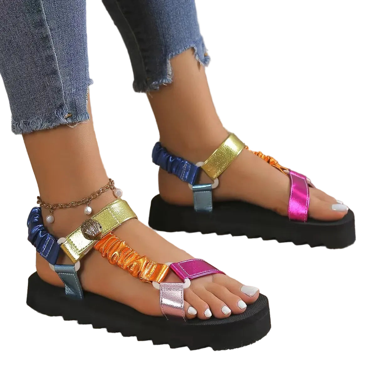 Sandales plates d’été pour femmes en corde de chanvre