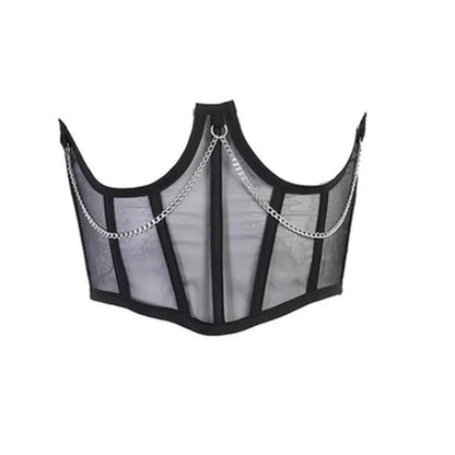 Ceinture Corset Punk Femme avec Chaîne Métallique