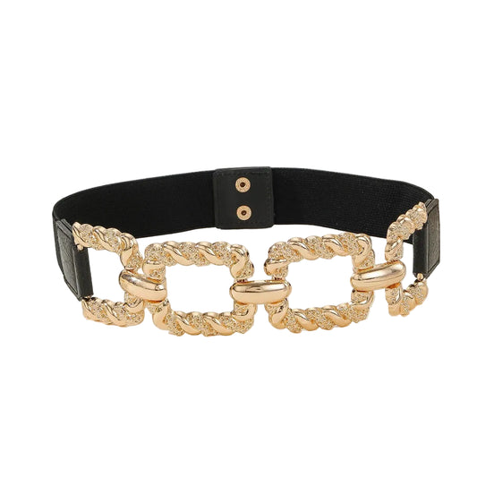 Ceinture élastique chic à chaîne métal pour femme