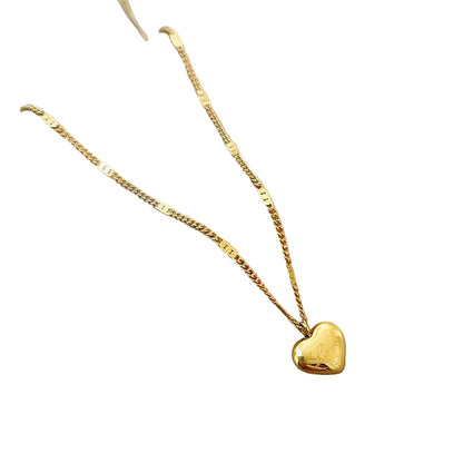 Collier pendentif cœur en métal plaqué or pour femme