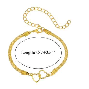 Chaîne de Cheville Cœur Brillant – Argent & Strass