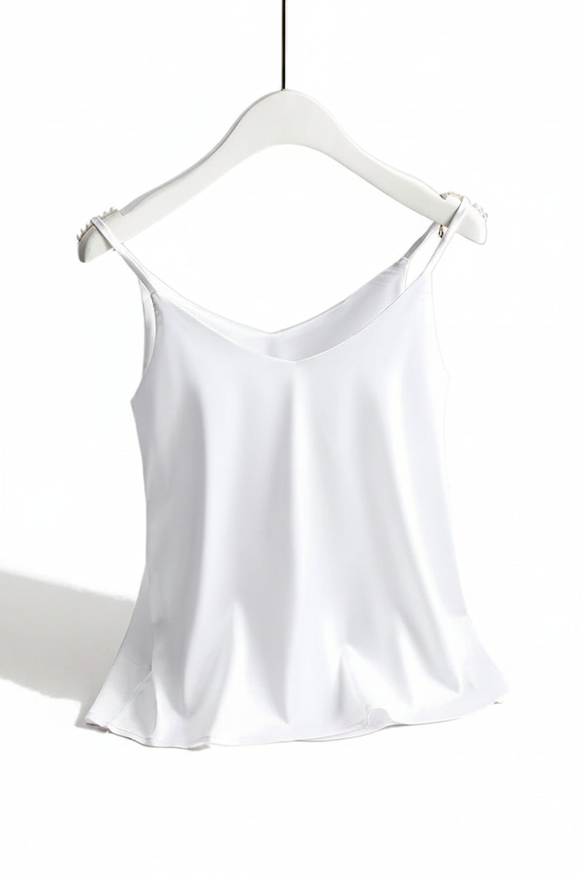 Haut à bretelles spaghetti pour femme, col en V licou
