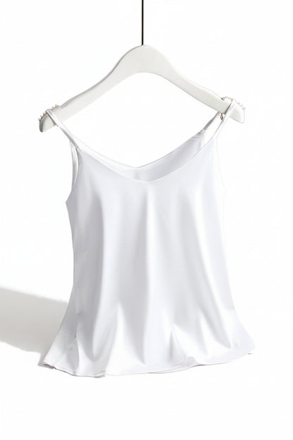 Haut à bretelles spaghetti pour femme, col en V licou