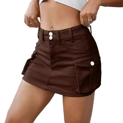 Jupe Denim Lavé Femme – Taille Basse, Coupe Ajustée Sexy & Tendance