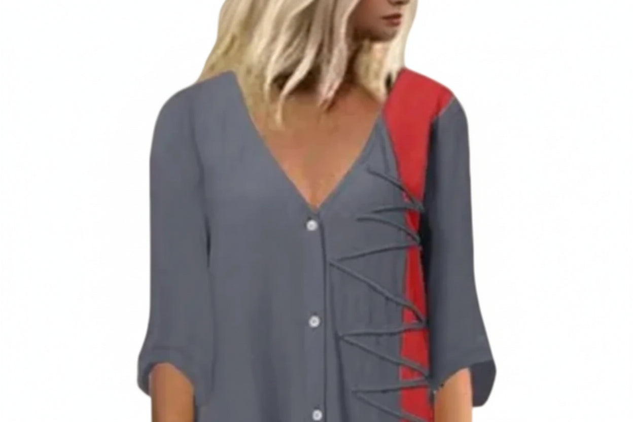 Robe Longue Vintage Femme Col V Manches Courtes – Look Élégant et Rétro Chic