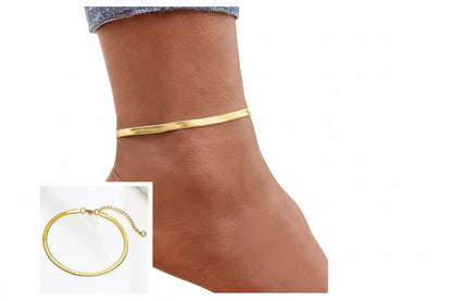Chaîne de Cheville Serpent – Bracelet d’été ajustable