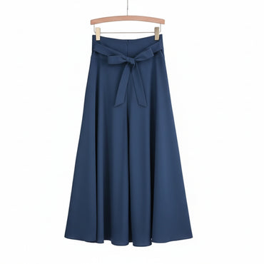 Jupe Trapèze Taille Haute Élastique Femme – Couleur Unie Élégante