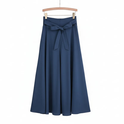 Jupe Trapèze Taille Haute Élastique Femme – Couleur Unie Élégante