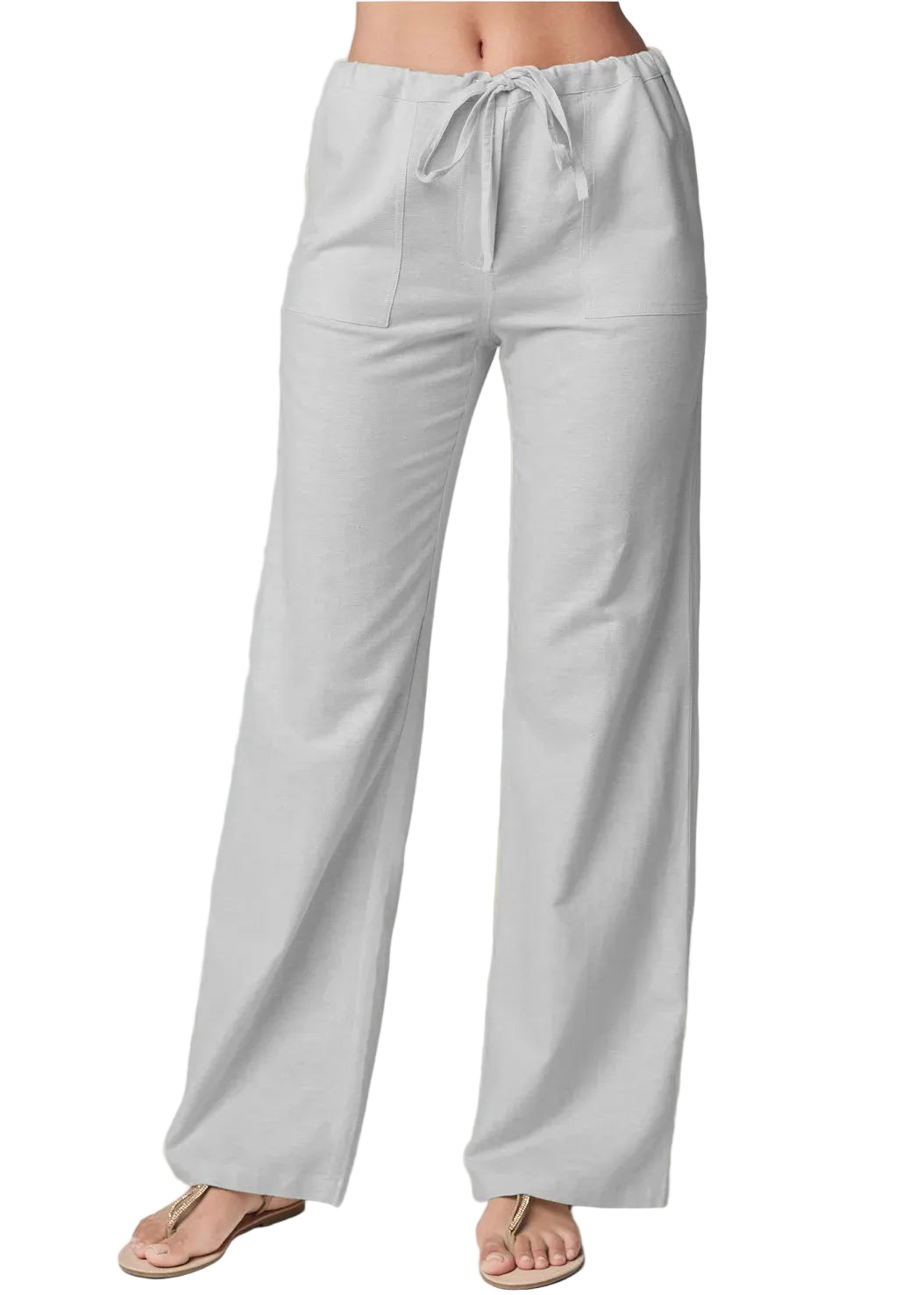 Pantalon Taille Haute – Coton & Lin Extensible pour femme