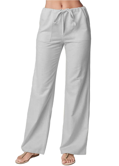 Pantalon Taille Haute – Coton & Lin Extensible pour femme