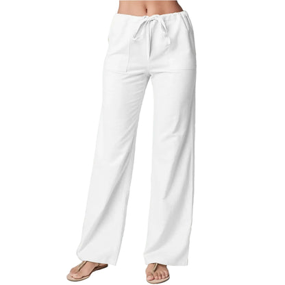 Pantalon Taille Haute – Coton & Lin Extensible pour femme