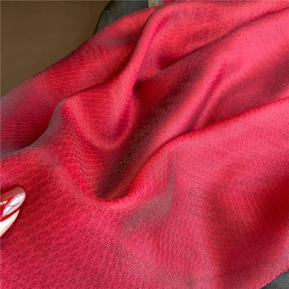 Echarpe de luxe en soie Organza élégant couleur unie