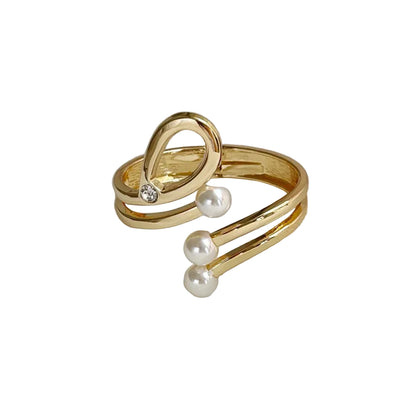 Bracelet Manchette Luxe – Métal doré & perles