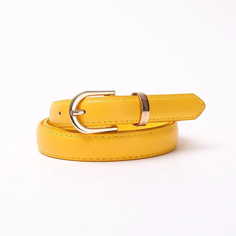 Ceinture colorée avec boucle lettre D pour femme