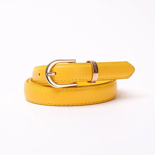 Ceinture colorée avec boucle lettre D pour femme