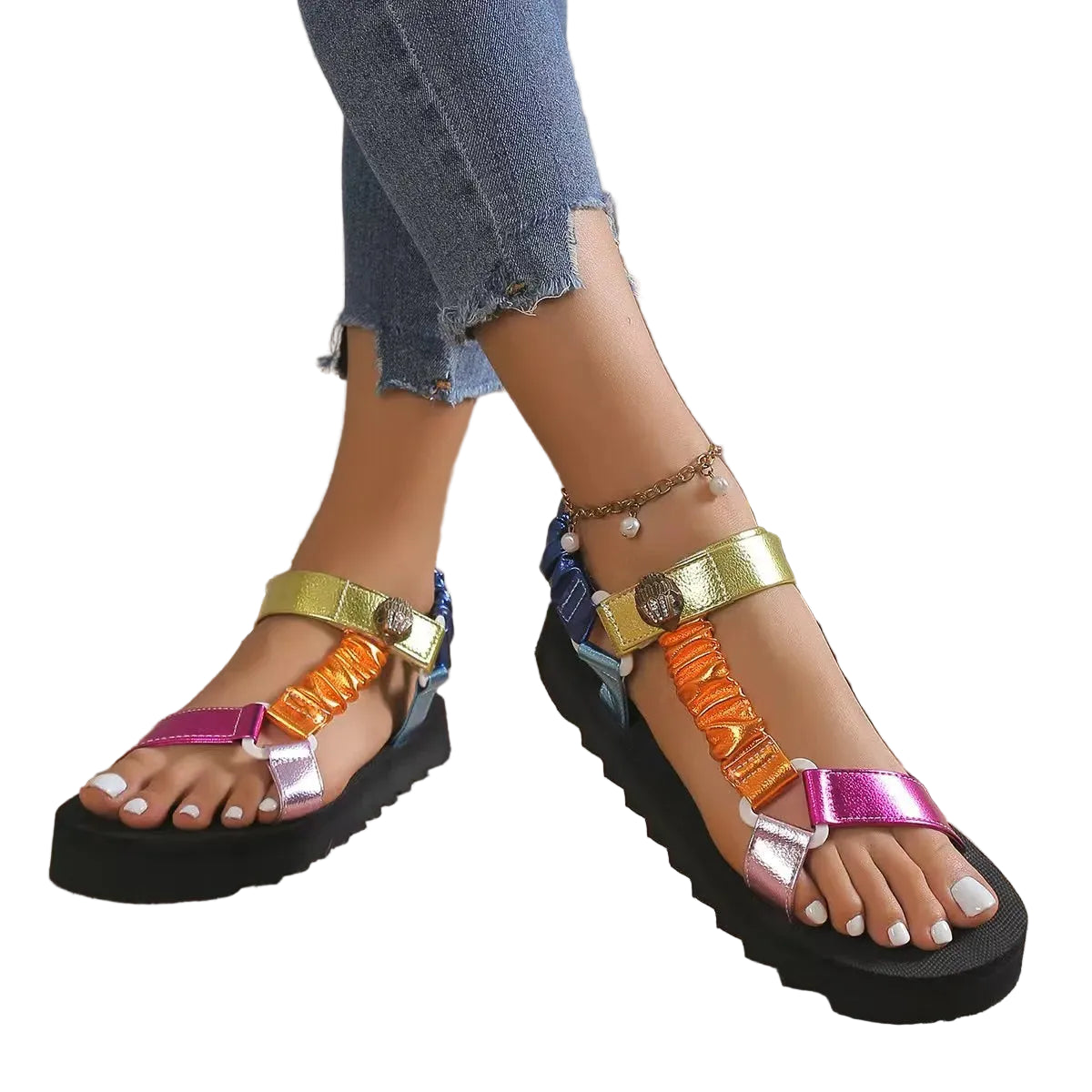 Sandales plates d’été pour femmes en corde de chanvre